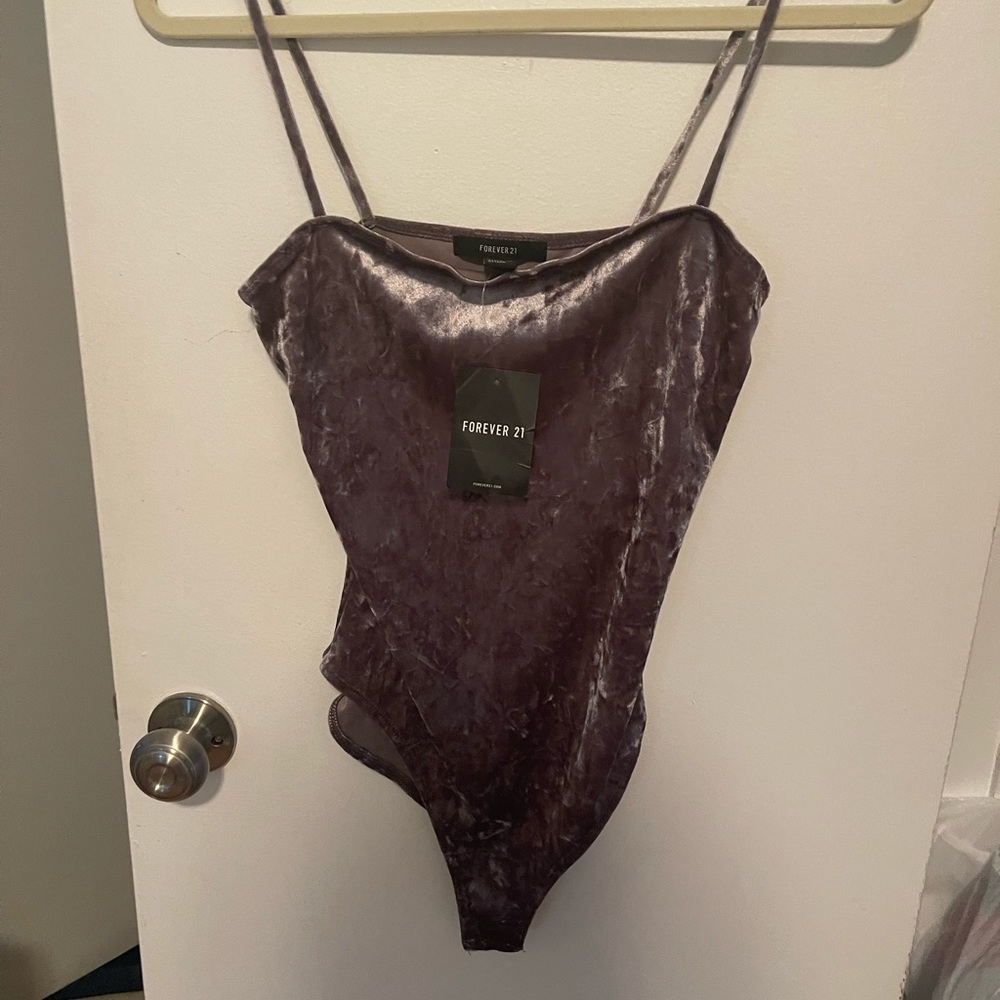 Velour Gray Bodysuit